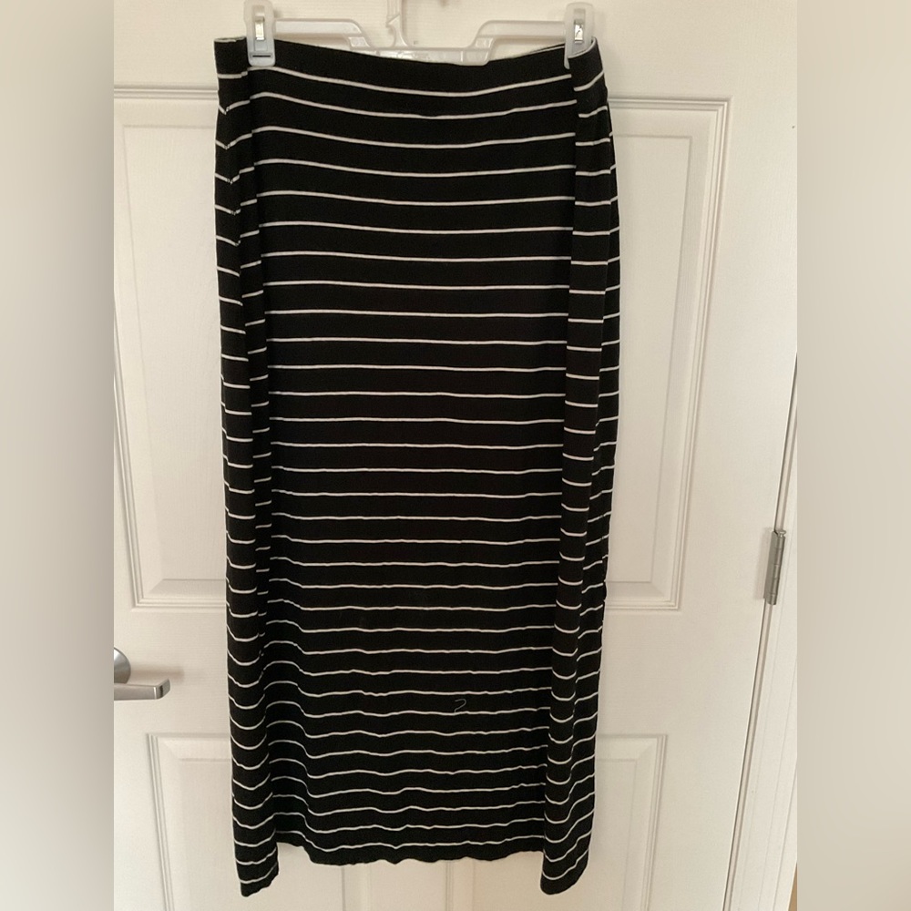 Black+White Striped Maxi Skirt, XL - Old Navy